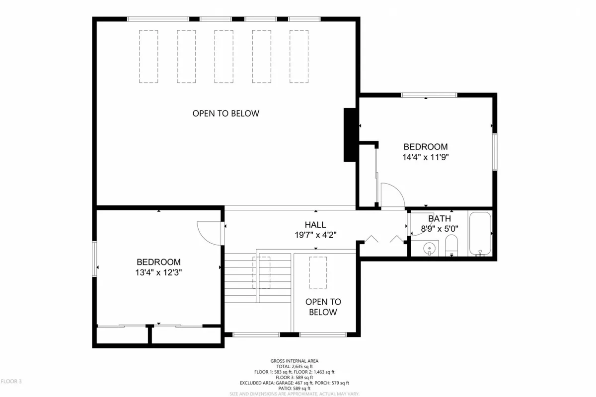 A view down a calm, softly lit hallway reveals multiple bedrooms and a bathroom, each designed for comfort and relaxation. The rooms are decorated in soothing tones, providing a welcoming retreat for guests. The image emphasizes the flexible sleeping arrangements available in the main house.